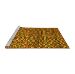 Sideview of Machine Washable Abstract Yellow Contemporary Rug, wshcon709yw