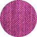 Round Abstract Pink Contemporary Rug, con709pnk