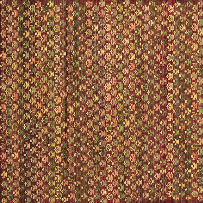 Square Machine Washable Abstract Brown Contemporary Rug, wshcon709brn