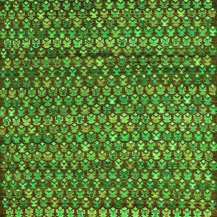 Serging Thickness of Machine Washable Abstract Green Contemporary Area Rugs, wshcon709grn
