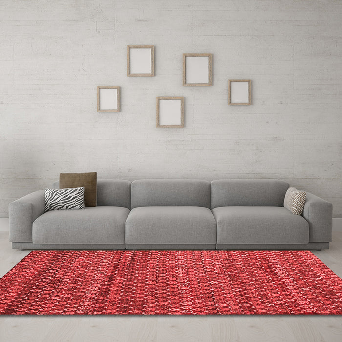 Contemporary Red Washable Rugs