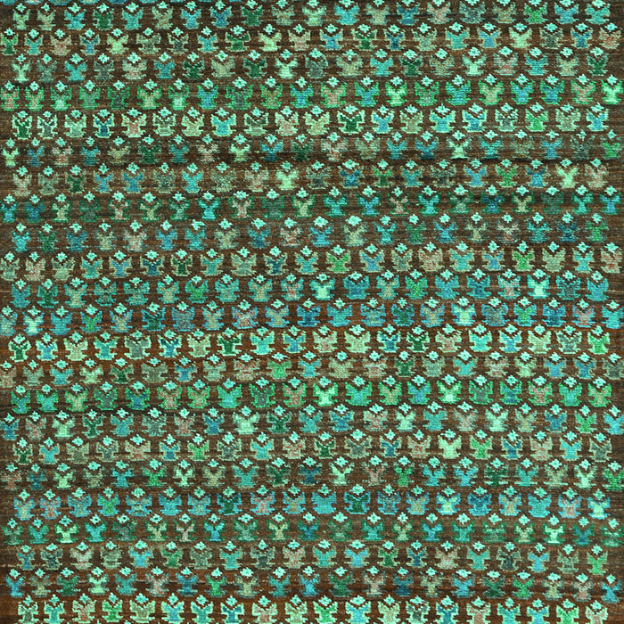 Machine Washable Abstract Turquoise Contemporary Area Rugs, wshcon709turq