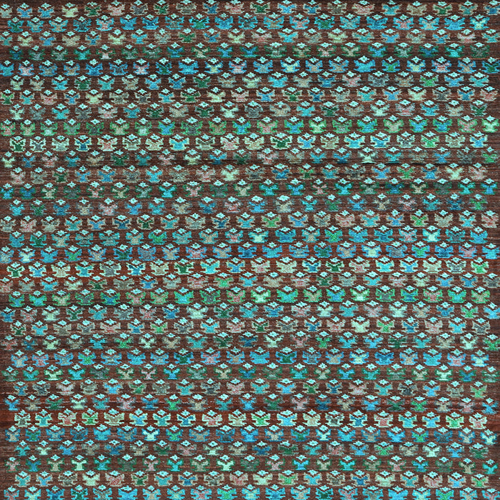 Square Abstract Light Blue Contemporary Rug, con709lblu