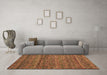 Machine Washable Abstract Brown Contemporary Rug in a Living Room,, wshcon709brn