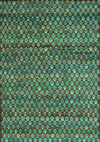 Abstract Turquoise Contemporary Rug, con709turq