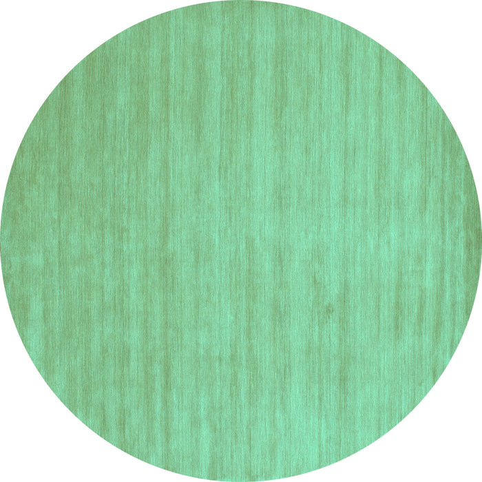 Round Solid Turquoise Modern Rug, con70turq