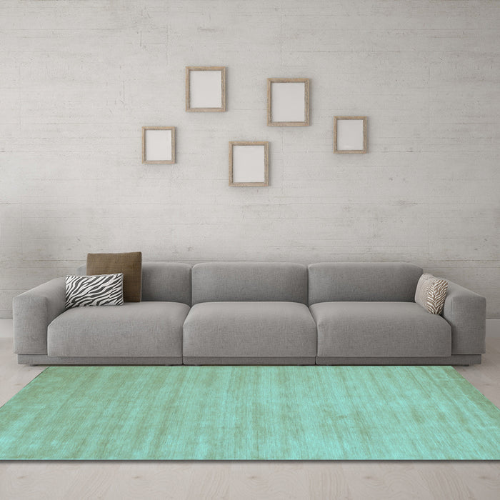 Machine Washable Solid Light Blue Modern Rug in a Living Room, wshcon70lblu