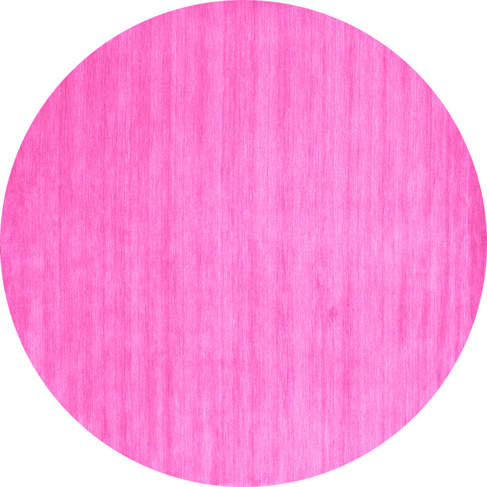 Round Solid Pink Modern Rug, con70pnk
