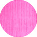 Round Solid Pink Modern Rug, con70pnk