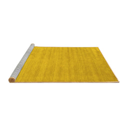 Sideview of Machine Washable Solid Yellow Modern Rug, wshcon70yw