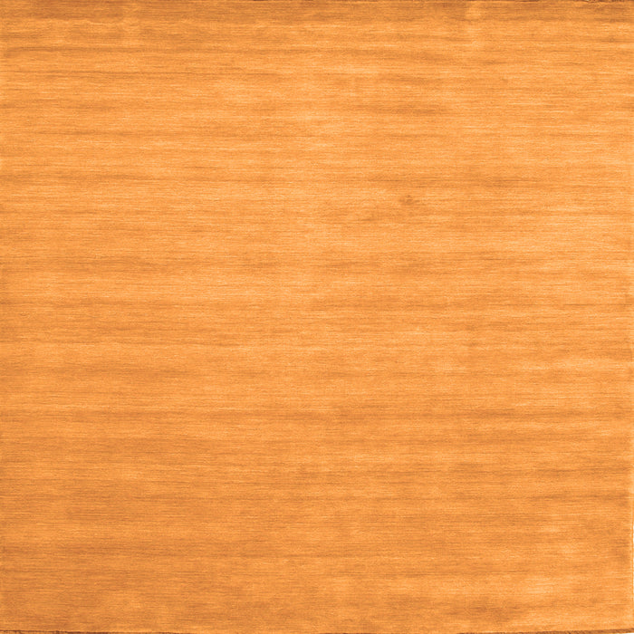 Round Machine Washable Solid Orange Modern Area Rugs, wshcon70org