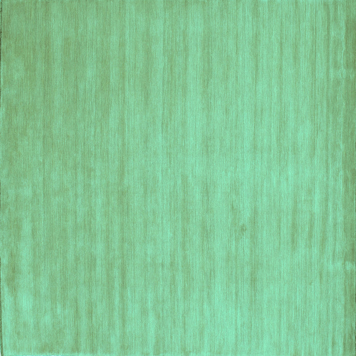 Square Machine Washable Solid Turquoise Modern Area Rugs, wshcon70turq