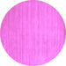 Round Machine Washable Solid Purple Modern Area Rugs, wshcon70pur