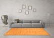 Machine Washable Solid Orange Modern Area Rugs in a Living Room, wshcon70org