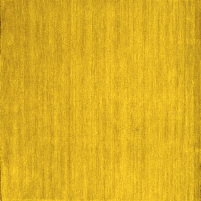 Square Machine Washable Solid Yellow Modern Rug, wshcon70yw