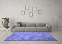 Machine Washable Abstract Blue Contemporary Rug, wshcon710blu