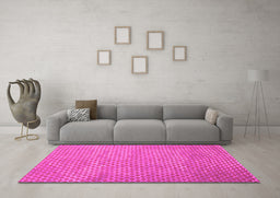 Machine Washable Abstract Pink Contemporary Rug in a Living Room, wshcon710pnk