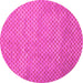Round Machine Washable Abstract Pink Contemporary Rug, wshcon710pnk