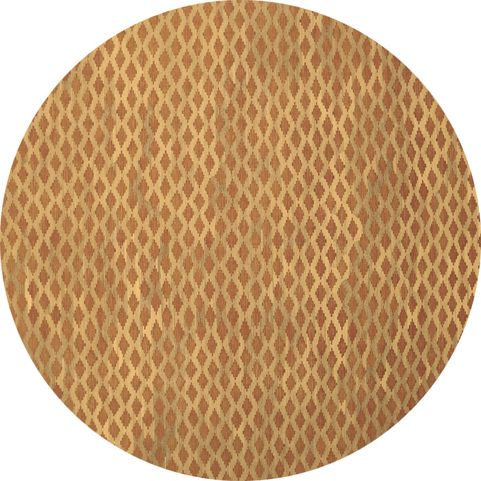 Round Abstract Brown Contemporary Rug, con710brn