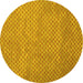Round Machine Washable Abstract Yellow Contemporary Rug, wshcon710yw