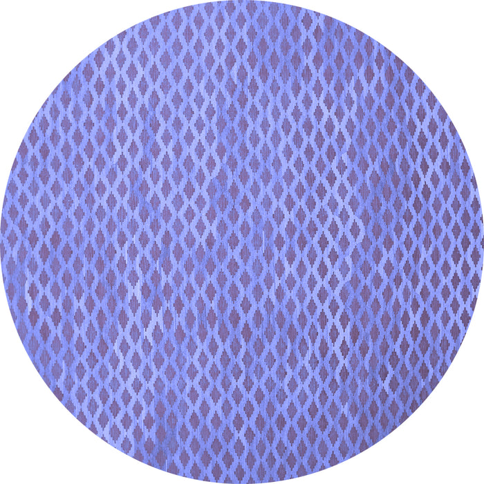 Round Abstract Blue Contemporary Rug, con710blu