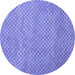 Round Abstract Blue Contemporary Rug, con710blu