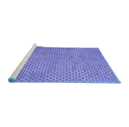 Sideview of Machine Washable Abstract Blue Contemporary Rug, wshcon710blu