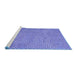 Sideview of Machine Washable Abstract Blue Contemporary Rug, wshcon710blu