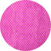 Round Abstract Pink Contemporary Rug, con710pnk