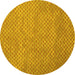 Round Abstract Yellow Contemporary Rug, con710yw