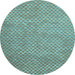 Round Abstract Light Blue Contemporary Rug, con710lblu