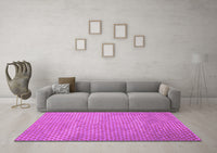 Machine Washable Abstract Purple Contemporary Rug, wshcon710pur