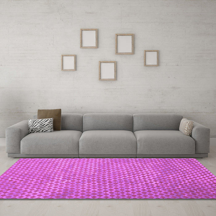 Machine Washable Abstract Purple Contemporary Area Rugs in a Living Room, wshcon710pur