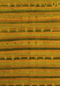 Abstract Yellow Contemporary Rug, con711yw