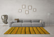 Machine Washable Abstract Yellow Contemporary Rug in a Living Room, wshcon711yw