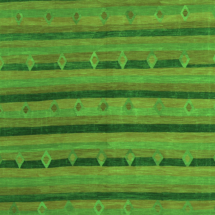 Serging Thickness of Machine Washable Abstract Green Contemporary Area Rugs, wshcon711grn