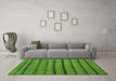 Machine Washable Abstract Green Contemporary Area Rugs in a Living Room,, wshcon711grn