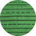 Round Abstract Emerald Green Contemporary Rug, con711emgrn