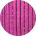 Round Machine Washable Abstract Pink Contemporary Rug, wshcon711pnk