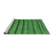 Sideview of Machine Washable Abstract Emerald Green Contemporary Area Rugs, wshcon711emgrn