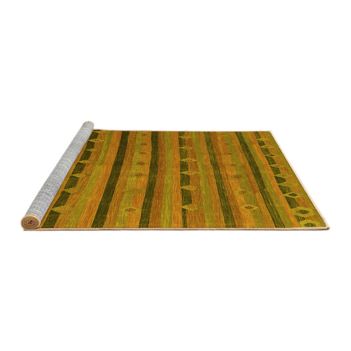 Sideview of Machine Washable Abstract Yellow Contemporary Rug, wshcon711yw