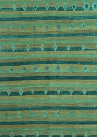 Abstract Turquoise Contemporary Rug, con711turq