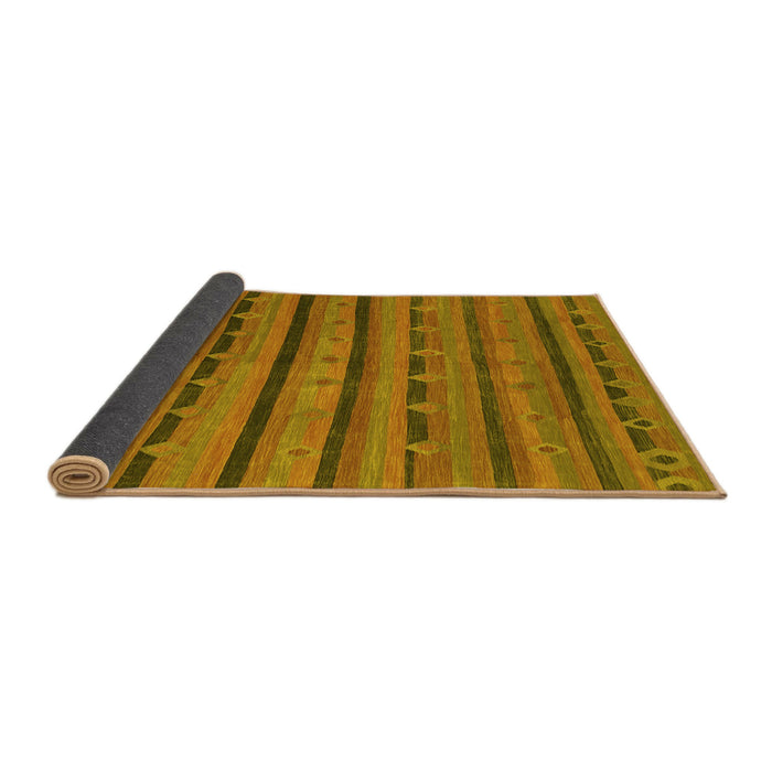 Sideview of Abstract Yellow Contemporary Rug, con711yw