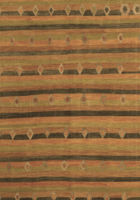 Abstract Brown Contemporary Rug, con711brn