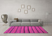Machine Washable Abstract Pink Contemporary Rug in a Living Room, wshcon711pnk