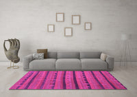Machine Washable Abstract Pink Contemporary Rug, wshcon711pnk