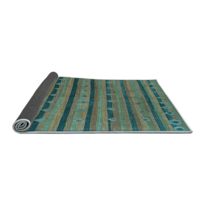 Sideview of Abstract Light Blue Contemporary Rug, con711lblu