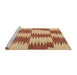Serging Thickness of Machine Washable Contemporary Red Rug, wshcon712