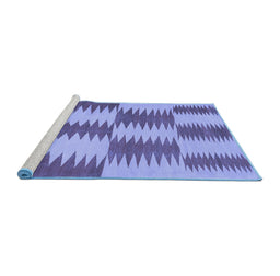 Sideview of Machine Washable Abstract Blue Contemporary Rug, wshcon712blu