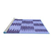 Sideview of Machine Washable Abstract Blue Contemporary Rug, wshcon712blu